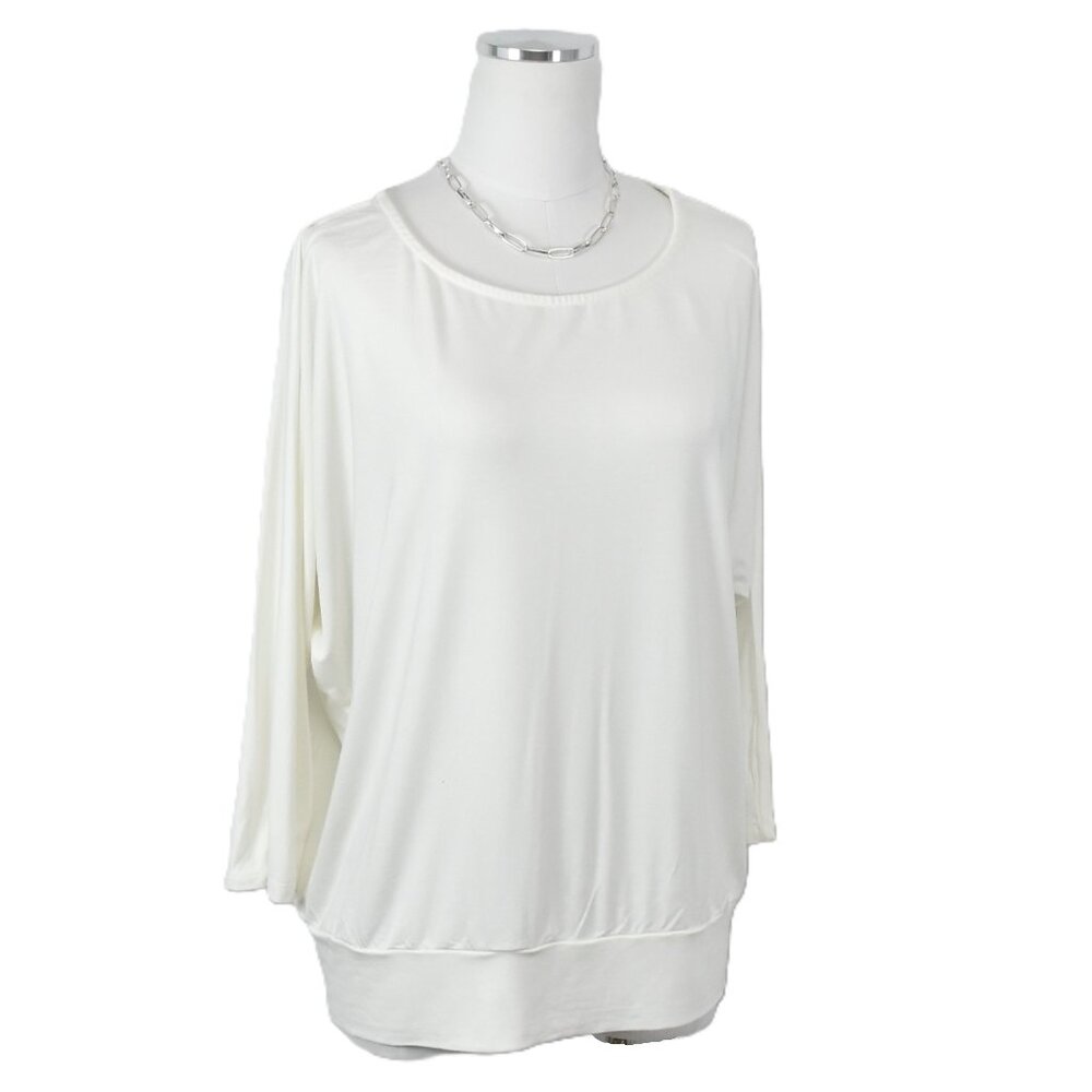 JM Collection White Blouse Size Large
